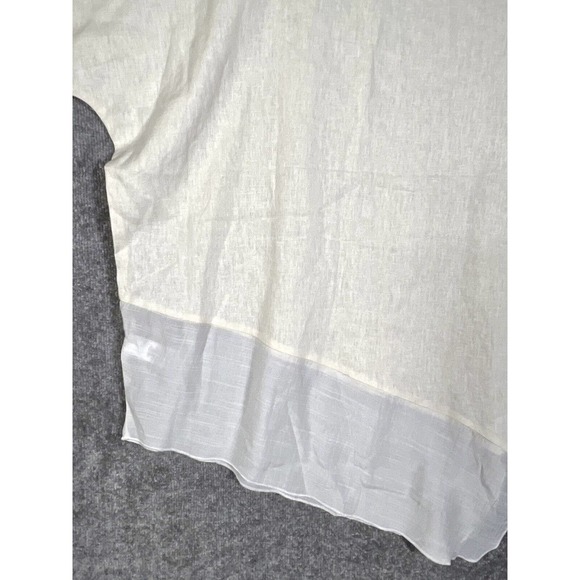 Melissa Paige Linen Blend Asymmetrical Oversize Short Sleeve Top Medium Cream - Picture 13 of 15